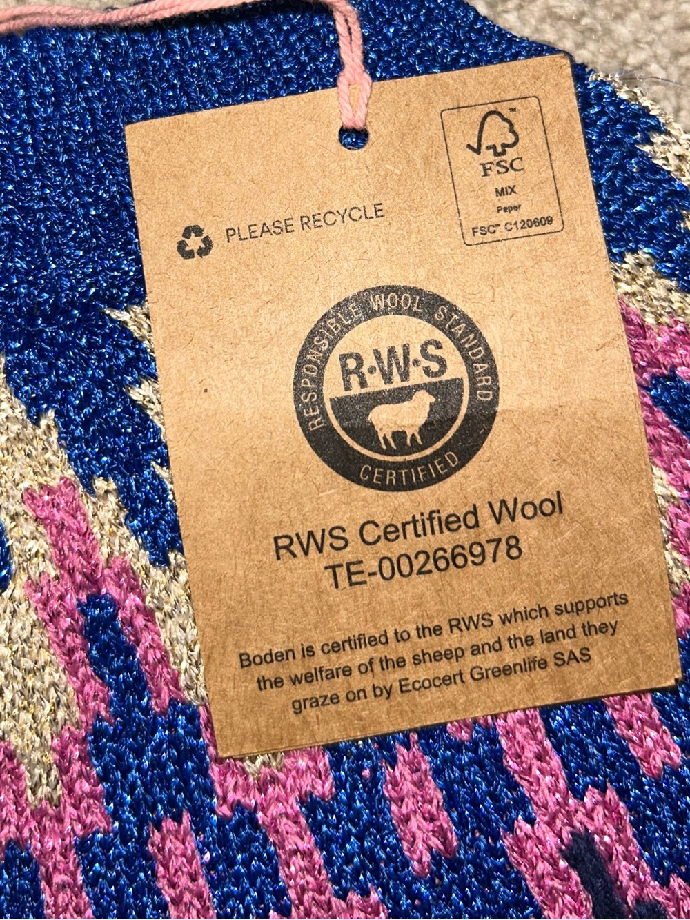 NWT Boden Eleanor Fair Isle Dress in Navy - Picture 9 of 13